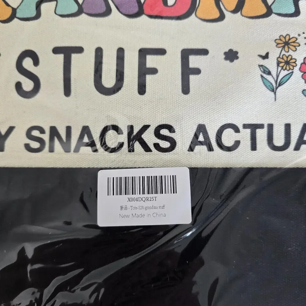 Canvas Tote Important Grandma Stuff Mainly Snacks Actually 14